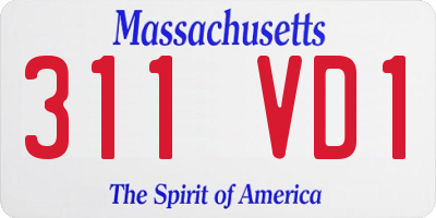 MA license plate 311VD1
