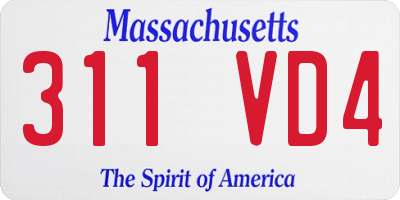 MA license plate 311VD4