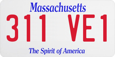 MA license plate 311VE1