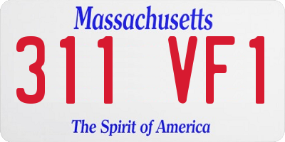 MA license plate 311VF1