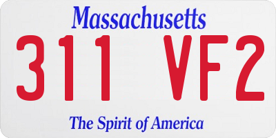 MA license plate 311VF2