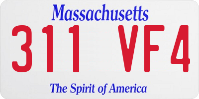 MA license plate 311VF4