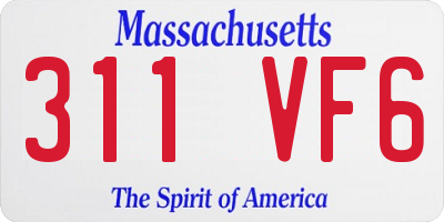 MA license plate 311VF6