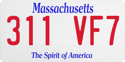 MA license plate 311VF7
