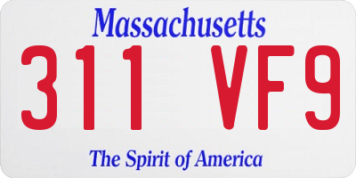 MA license plate 311VF9