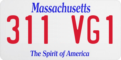 MA license plate 311VG1