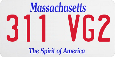 MA license plate 311VG2