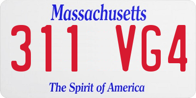 MA license plate 311VG4