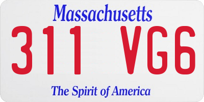 MA license plate 311VG6