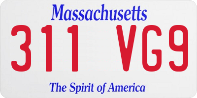 MA license plate 311VG9