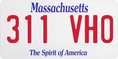 MA license plate 311VH0