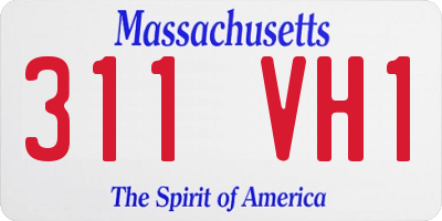 MA license plate 311VH1