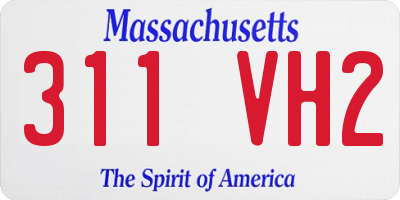 MA license plate 311VH2