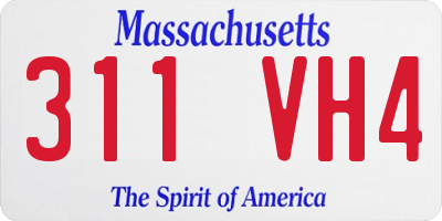 MA license plate 311VH4