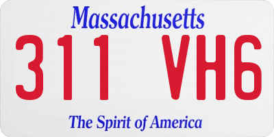 MA license plate 311VH6