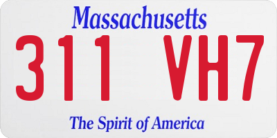 MA license plate 311VH7