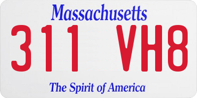 MA license plate 311VH8
