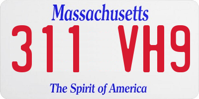 MA license plate 311VH9