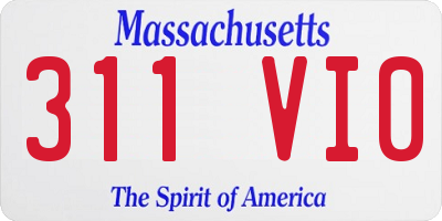 MA license plate 311VI0