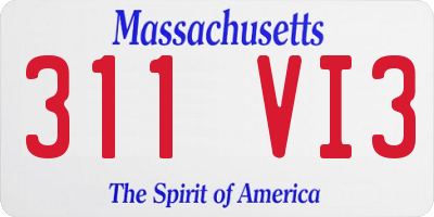 MA license plate 311VI3