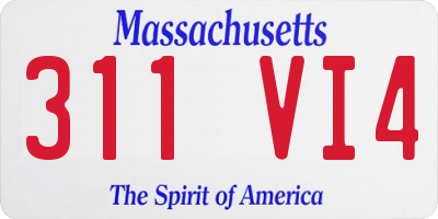 MA license plate 311VI4