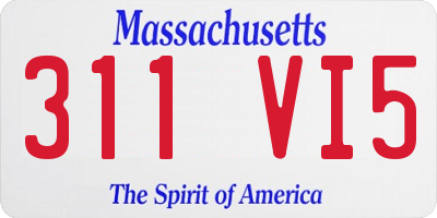 MA license plate 311VI5