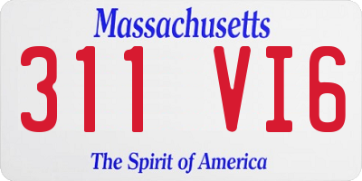 MA license plate 311VI6