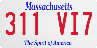 MA license plate 311VI7