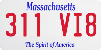 MA license plate 311VI8