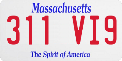 MA license plate 311VI9