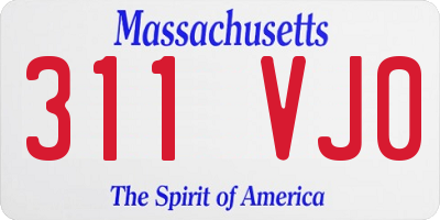 MA license plate 311VJ0