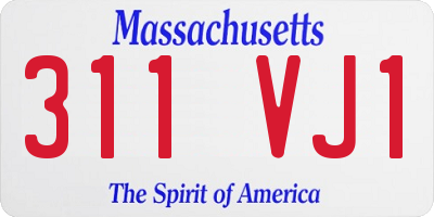 MA license plate 311VJ1