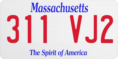 MA license plate 311VJ2