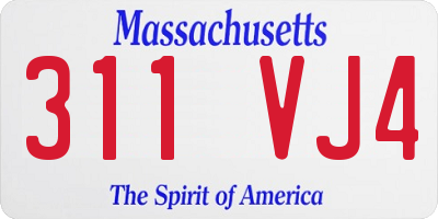 MA license plate 311VJ4