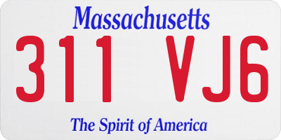 MA license plate 311VJ6
