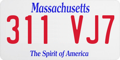 MA license plate 311VJ7