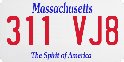 MA license plate 311VJ8