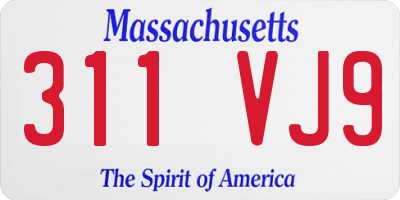 MA license plate 311VJ9