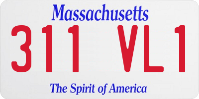 MA license plate 311VL1