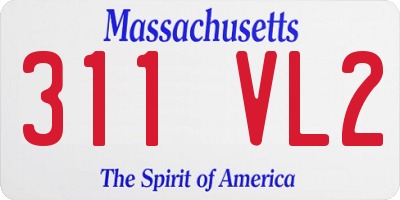 MA license plate 311VL2