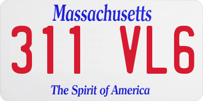 MA license plate 311VL6