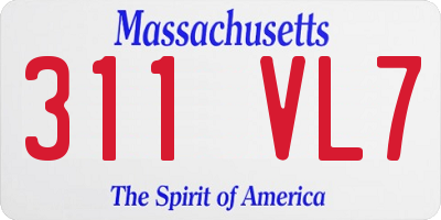 MA license plate 311VL7
