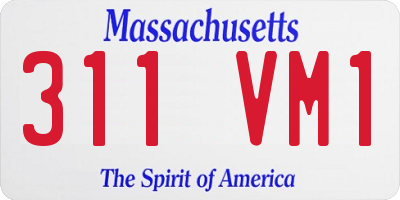 MA license plate 311VM1