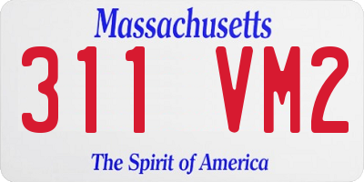 MA license plate 311VM2