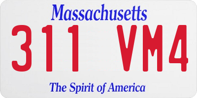 MA license plate 311VM4