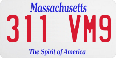 MA license plate 311VM9