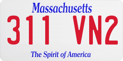 MA license plate 311VN2