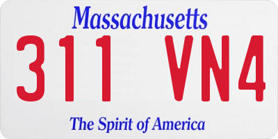 MA license plate 311VN4