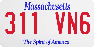 MA license plate 311VN6