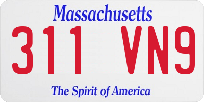 MA license plate 311VN9